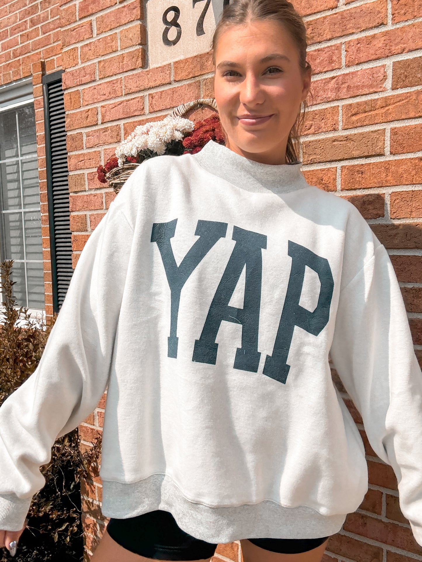 Nap/Yap Reversible Mock Neck Crew