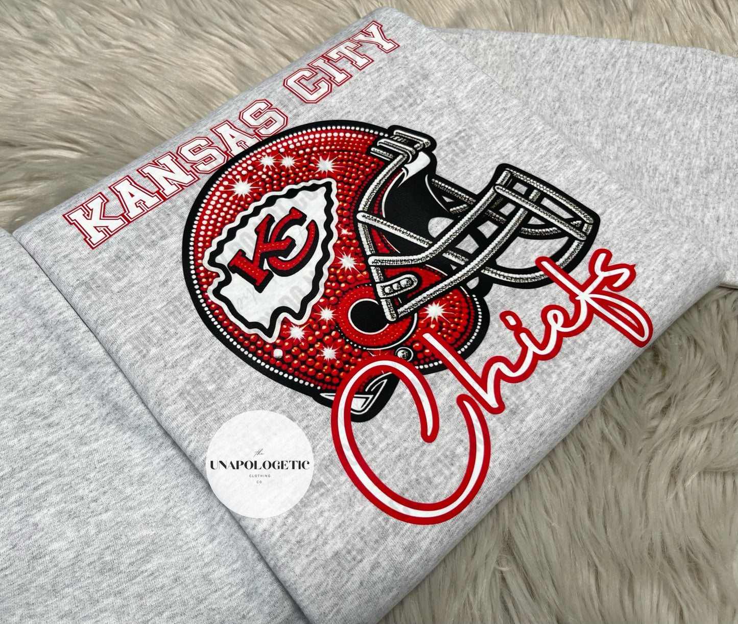 Youth Faux Rhinestone Football Tee or Sweatshirt