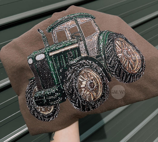 Tractor Faux Rhinestone Graphic Tee/Sweatshirt