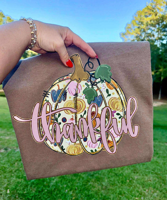 Thankful Pumpkin Tee or Crew