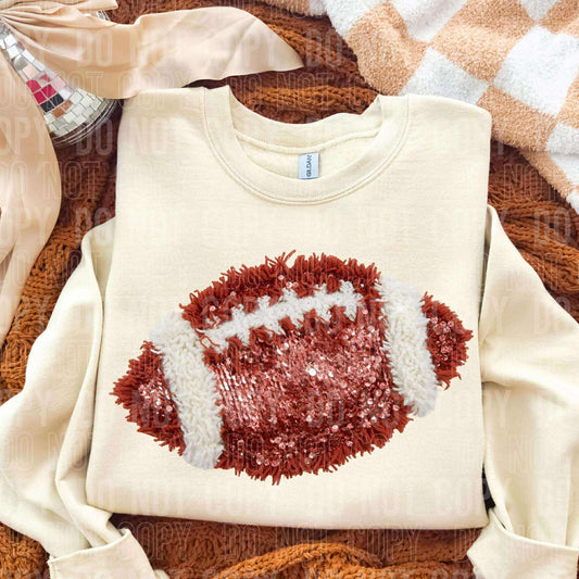 Faux Yarn Football Tee or Crew