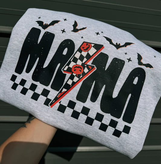Pumpkin Checker Mama Tee/Crew