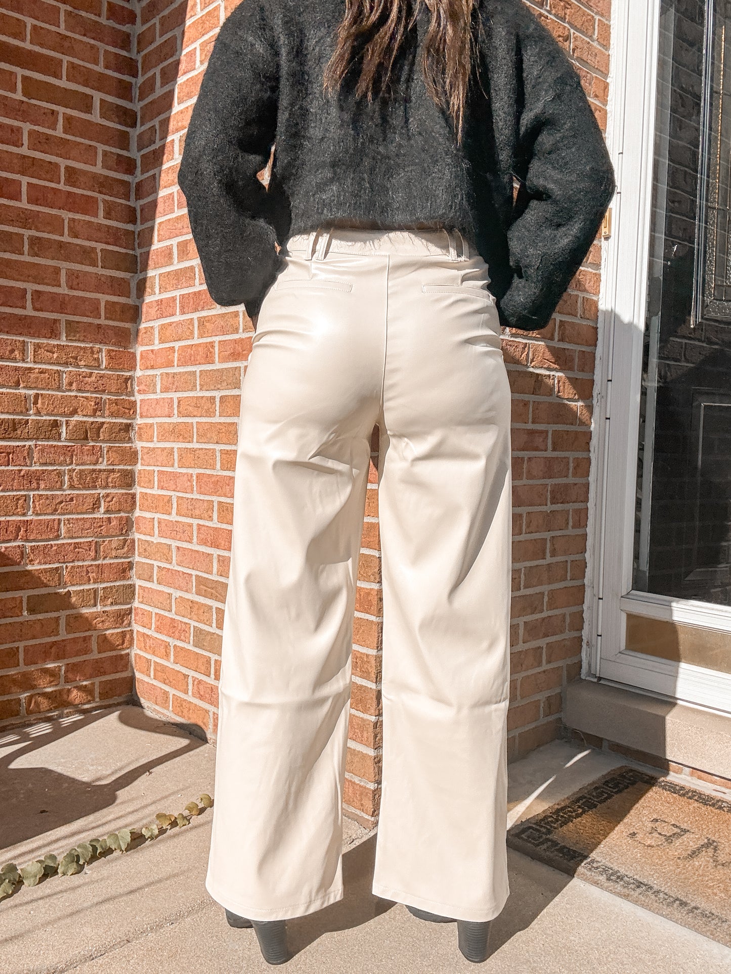 Papermoon Faux Leather Wide Leg Pant - 2/1/1