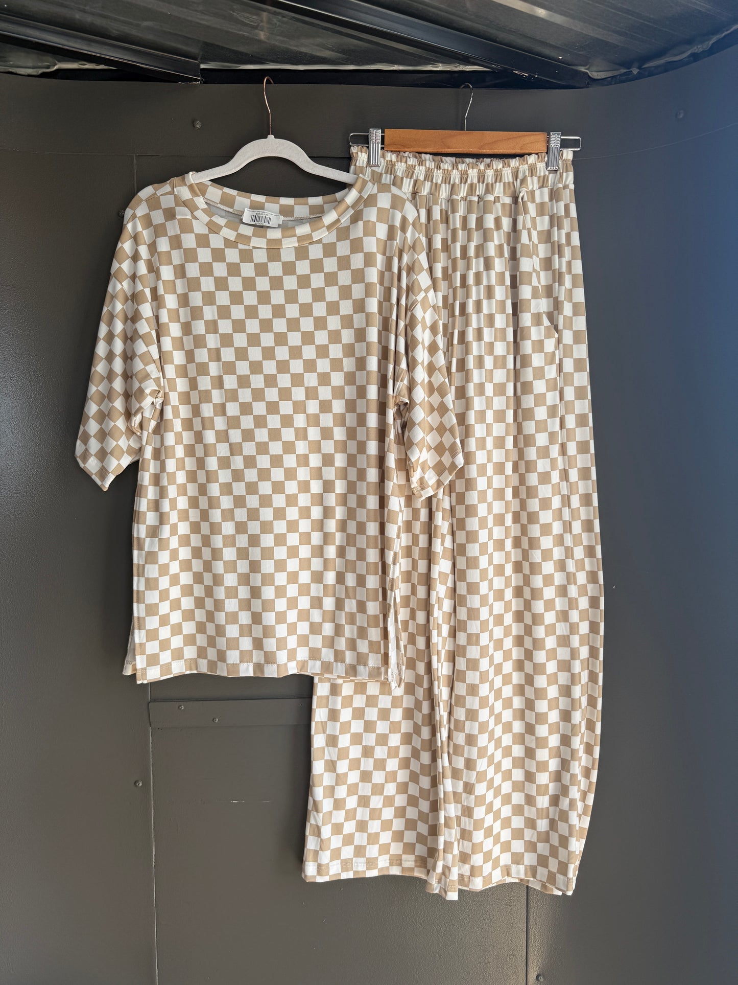 Blakeley Tan Checkered Set - XS