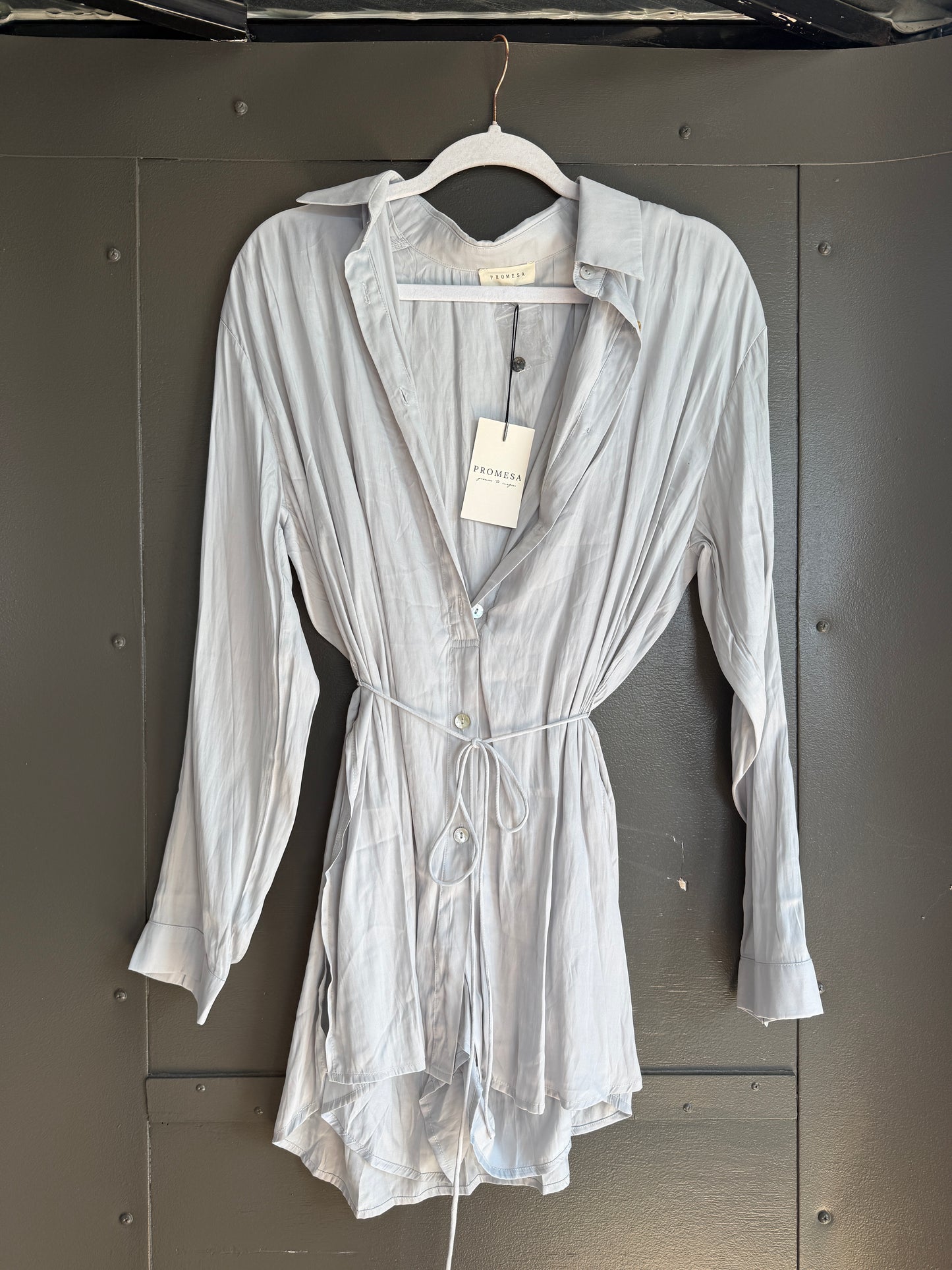 PROMESA GREY SHIRT ROMPER - MEDIUM