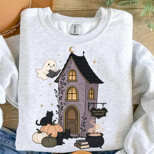 Haunted Library Tee or Crew