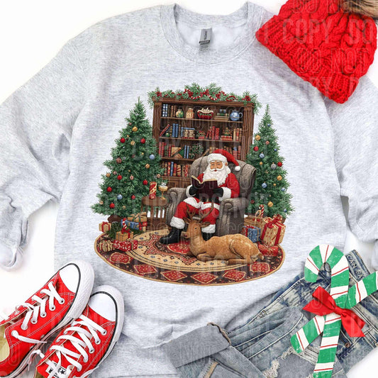 Santa Reading Tee or Crew