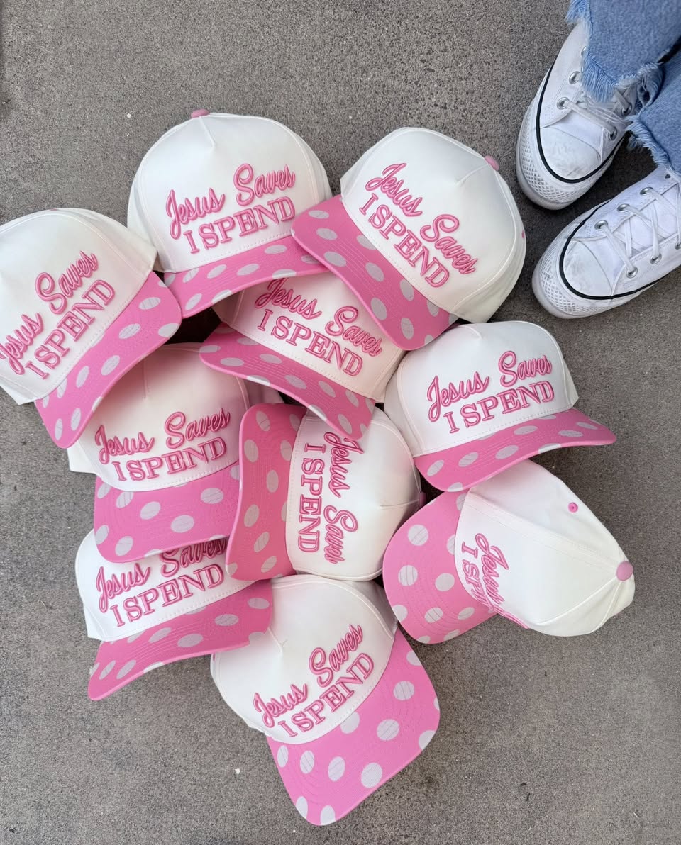 *PRE ORDER* Jesus Saves I Spend Polka Dot Hat