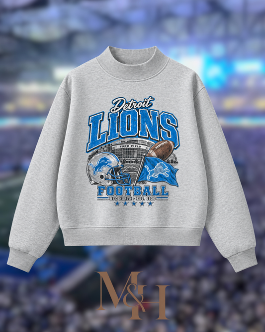 Detroit Football Vintage Mockneck