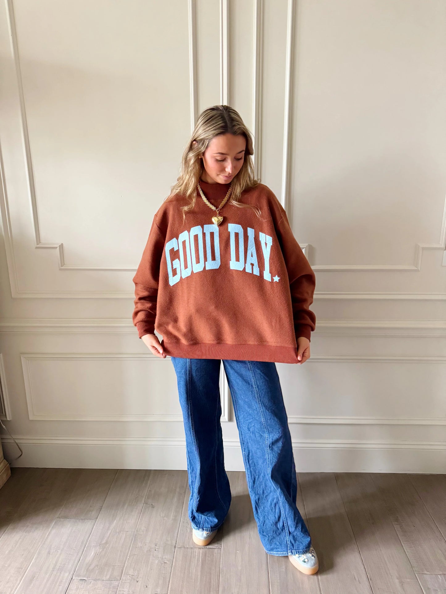 *PRE ORDER* Good Day 2-Sided Mock Neck Sweatshirt