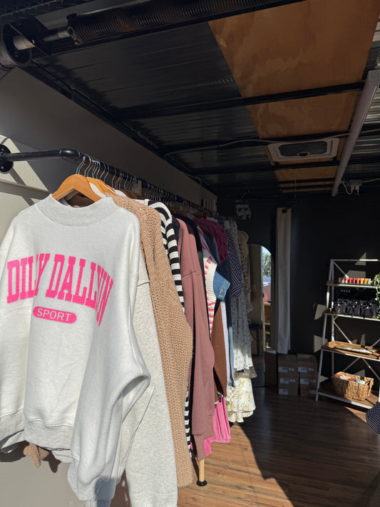 'Dilly Dallyin Sport' Reversible Sweatshirt Mockneck