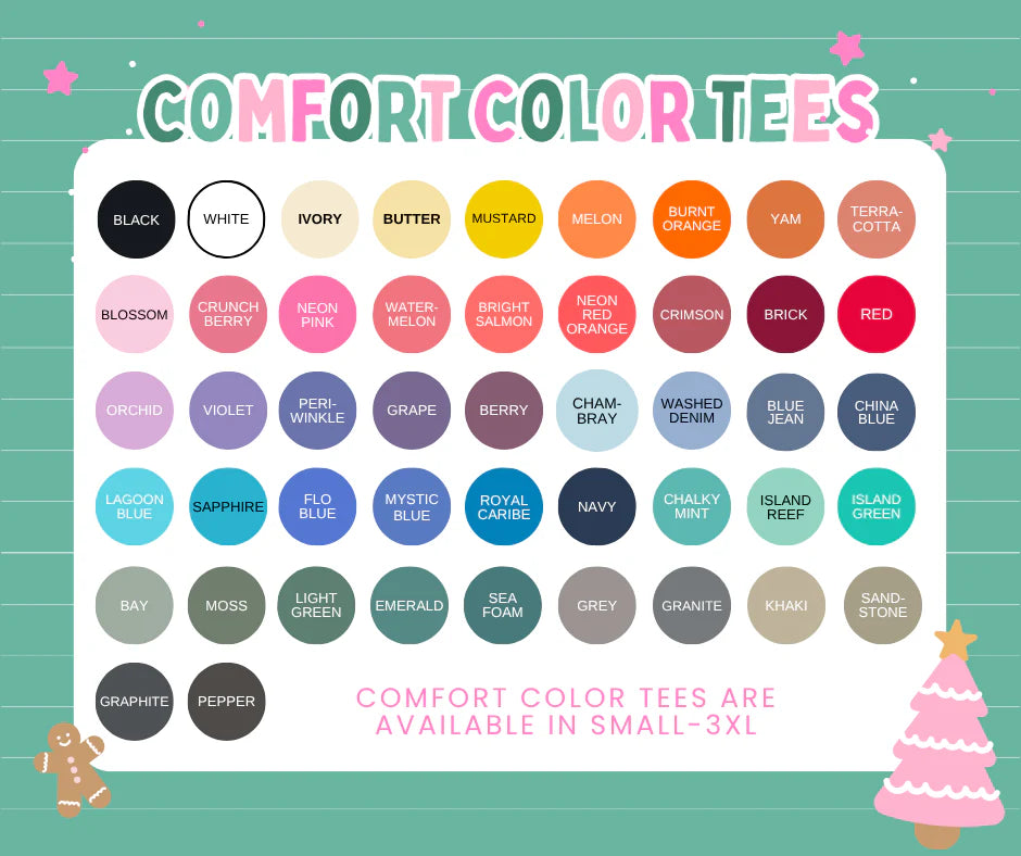 Sequin Tree with Bow Embroidered Tee or Crew