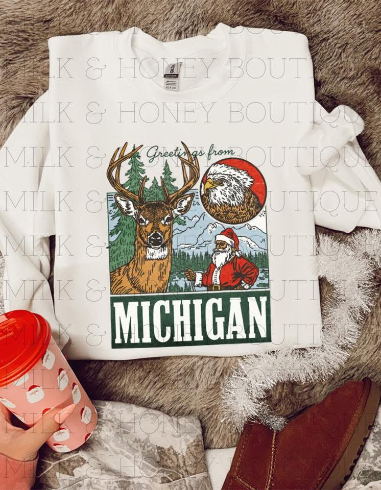 Michigan Greetings Holiday Crewneck