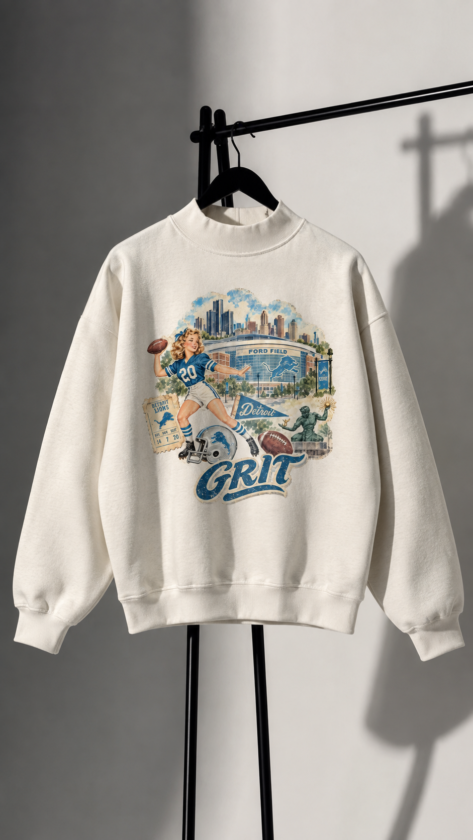 Detroit Grit Vintage Mockneck