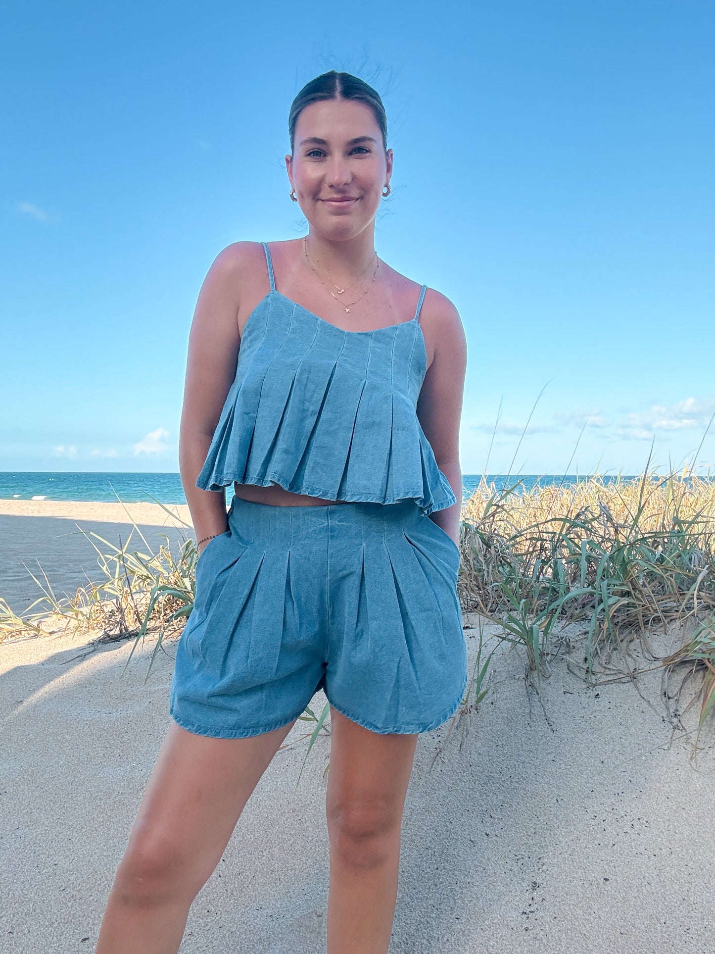 Shore Thing Denim Short Set