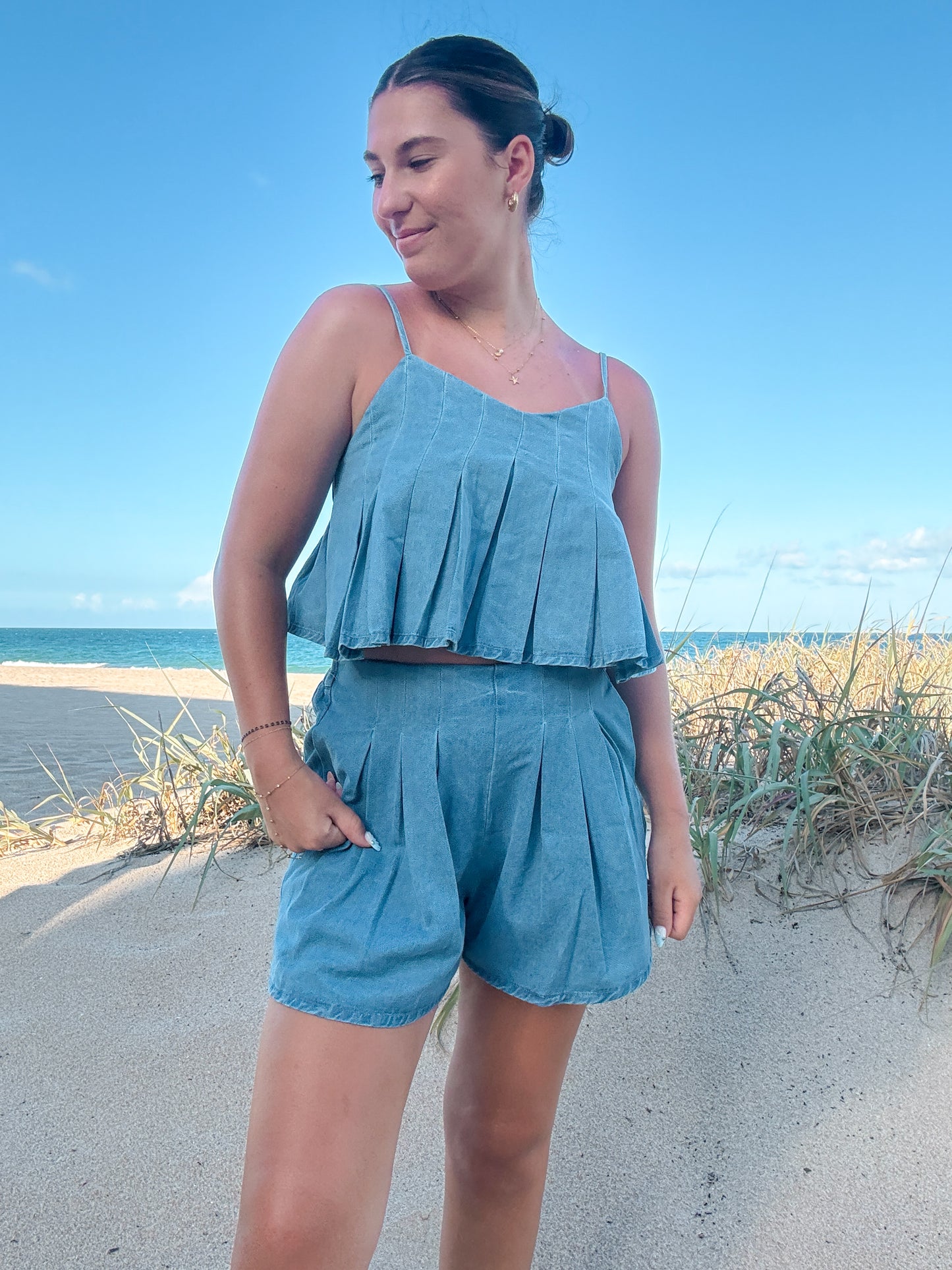 Shore Thing Denim Short Set
