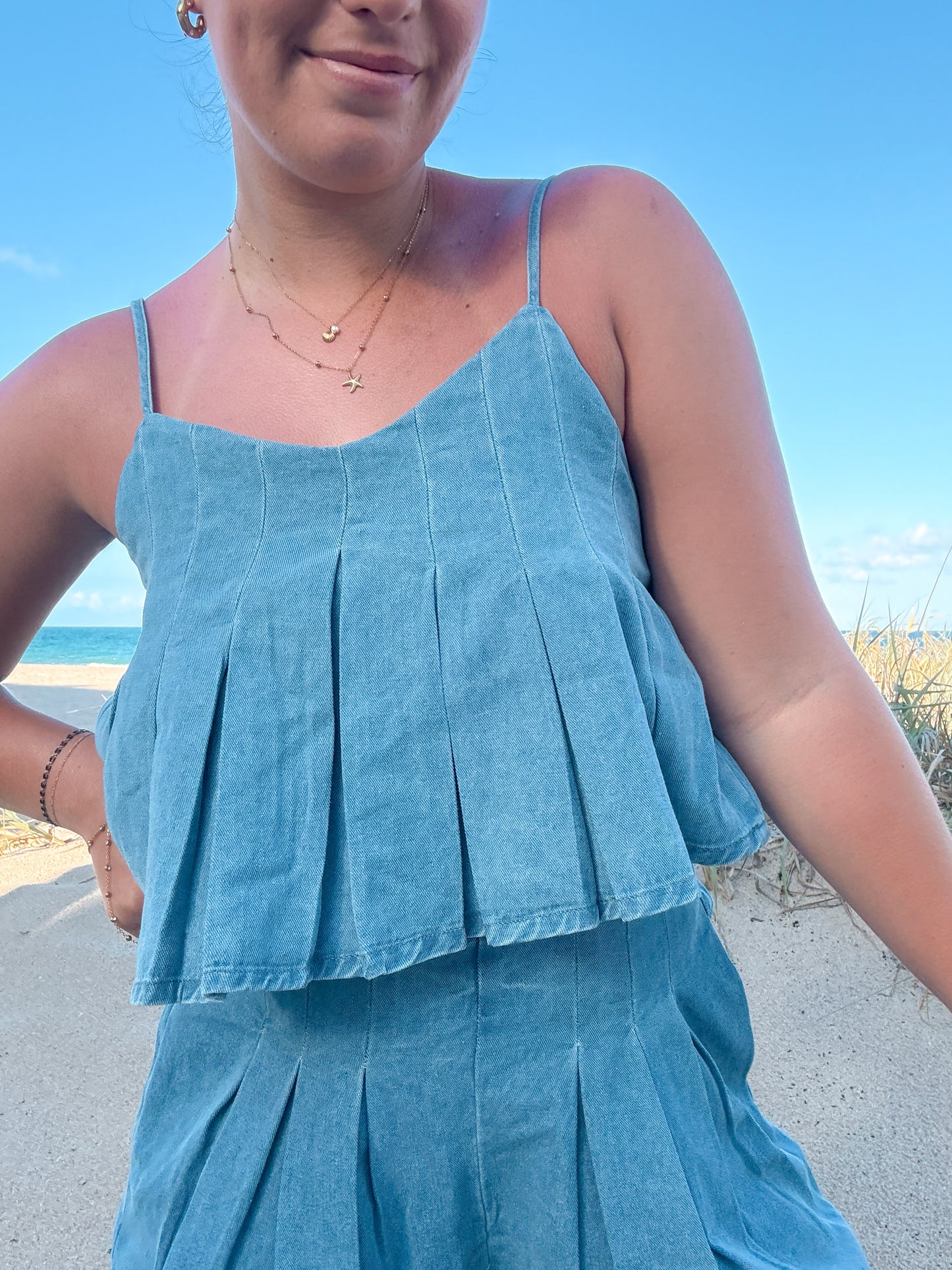 Shore Thing Denim Short Set