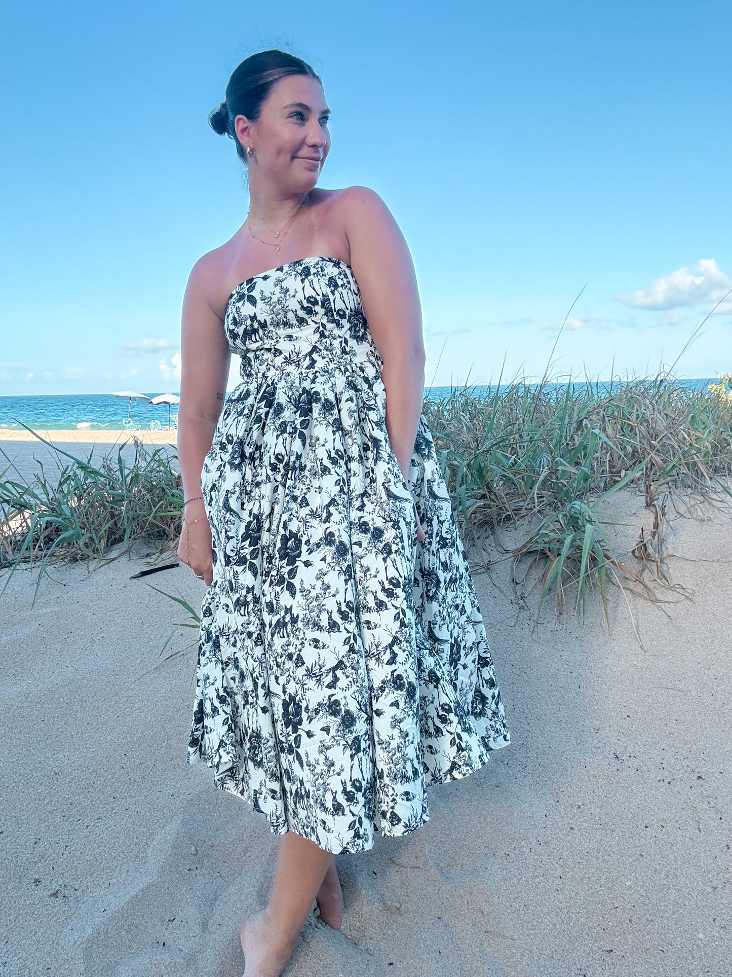 Seaside Garden Strapless Dress