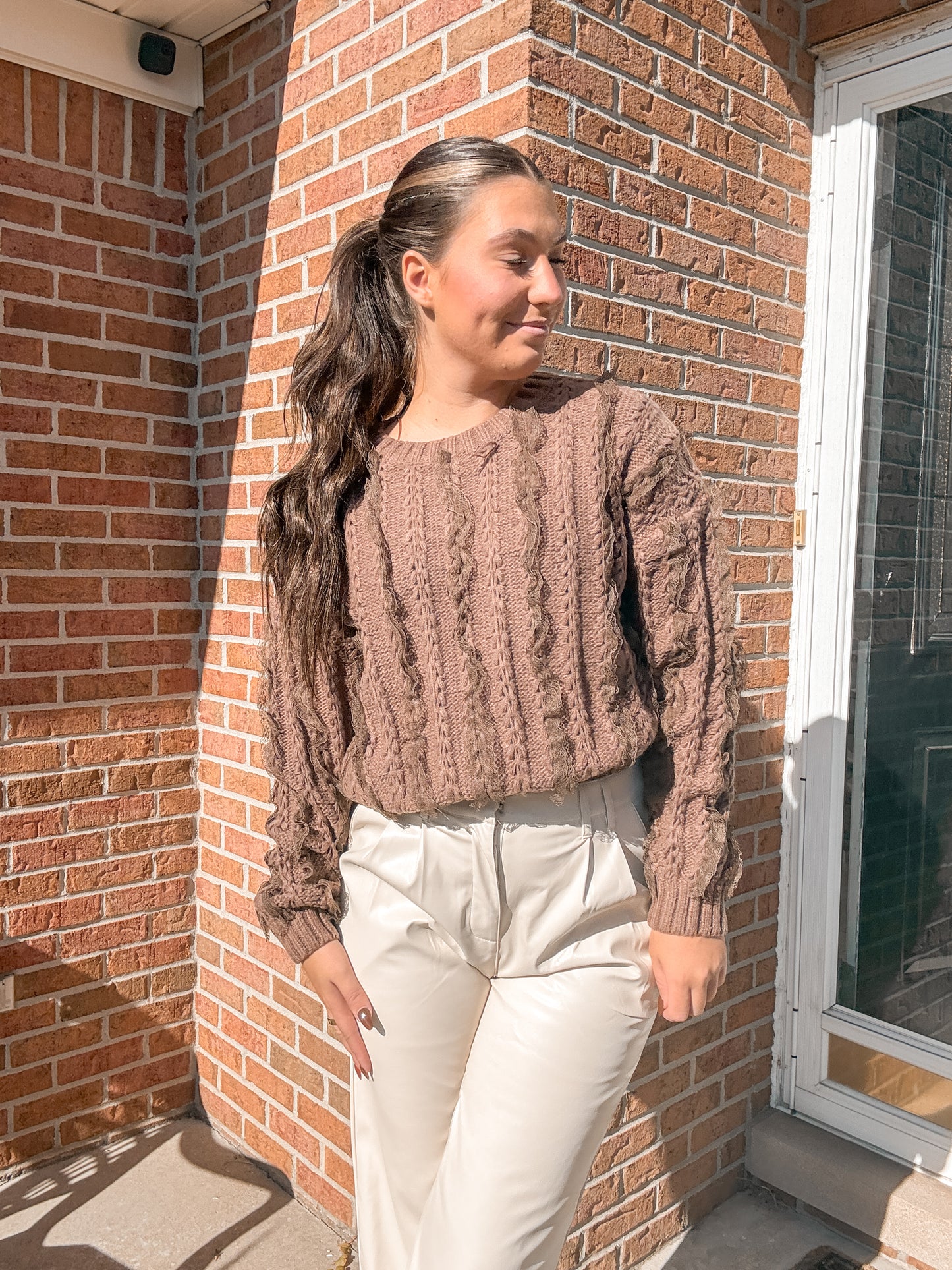 KLESIS BROWN LACE SWEATER - 3/1/0
