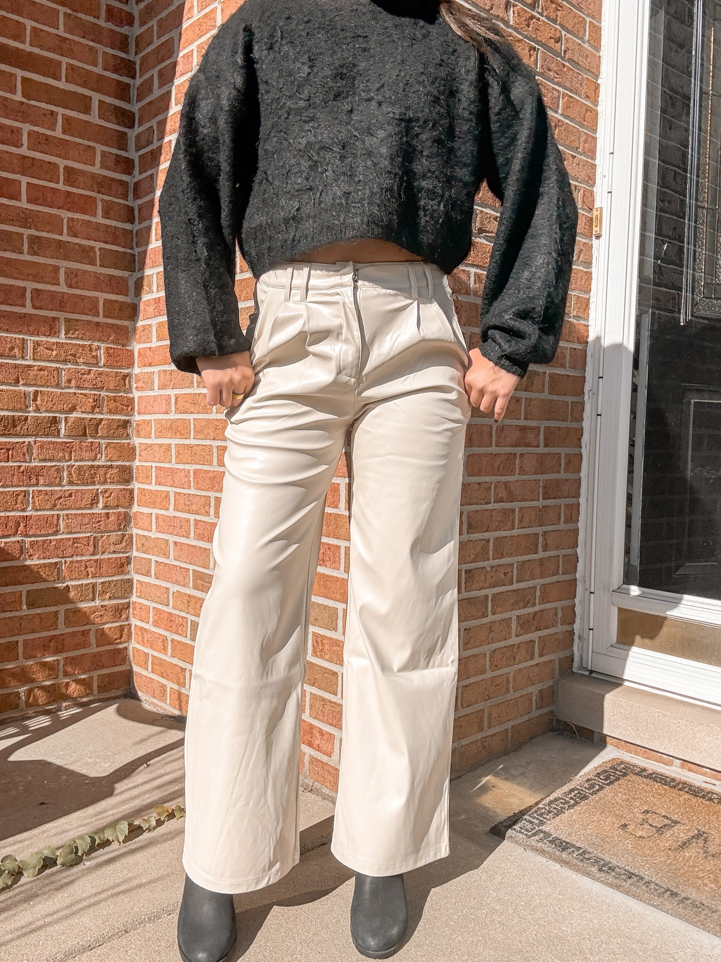 Papermoon Faux Leather Wide Leg Pant - 2/1/1