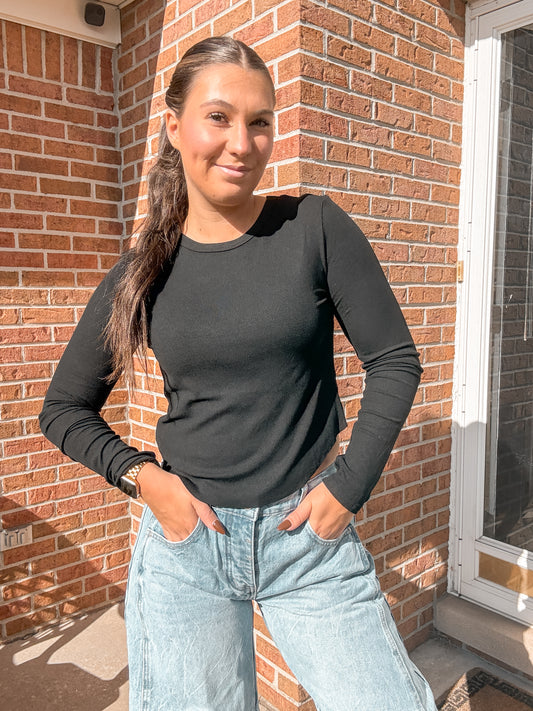 Blakeley Long Sleeve Black Top - XS & L/XL
