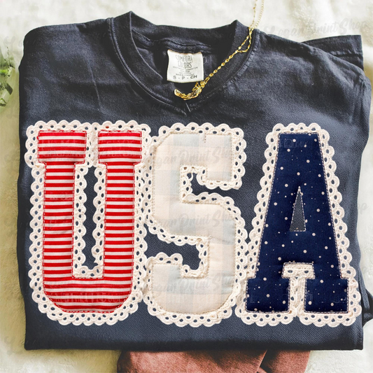 *Tee Tuesday* Faux Embroidered USA Tee