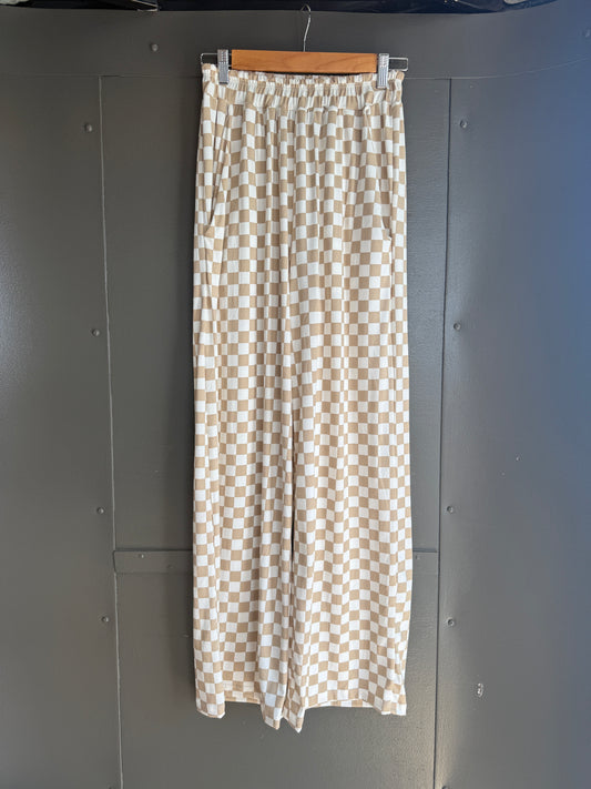 Blakeley Tan Checkered Pants - XS/S