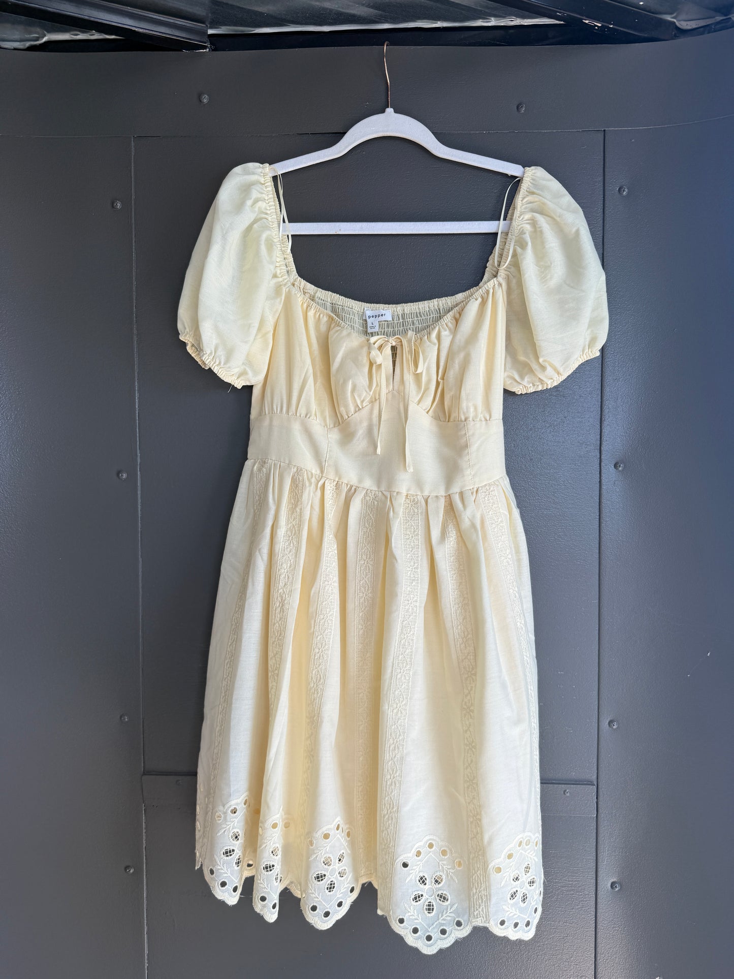 Blu Pepper Yellow Mini Dress - Large