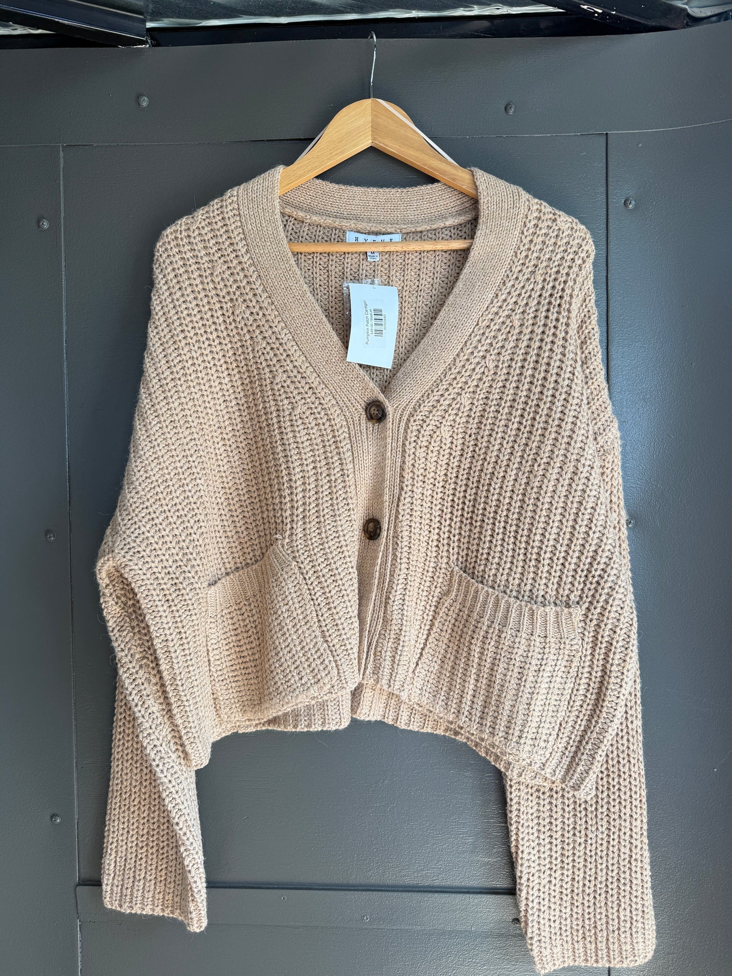 HYFVE TAN BUTTON CARDIGAN - 1/1/1