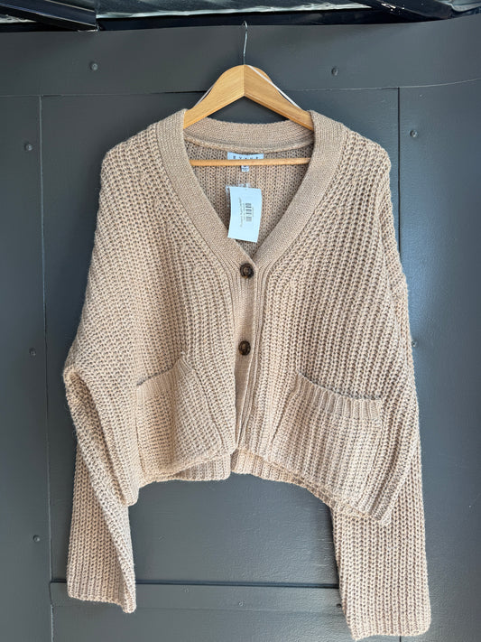 HYFVE TAN BUTTON CARDIGAN - 1/1/1