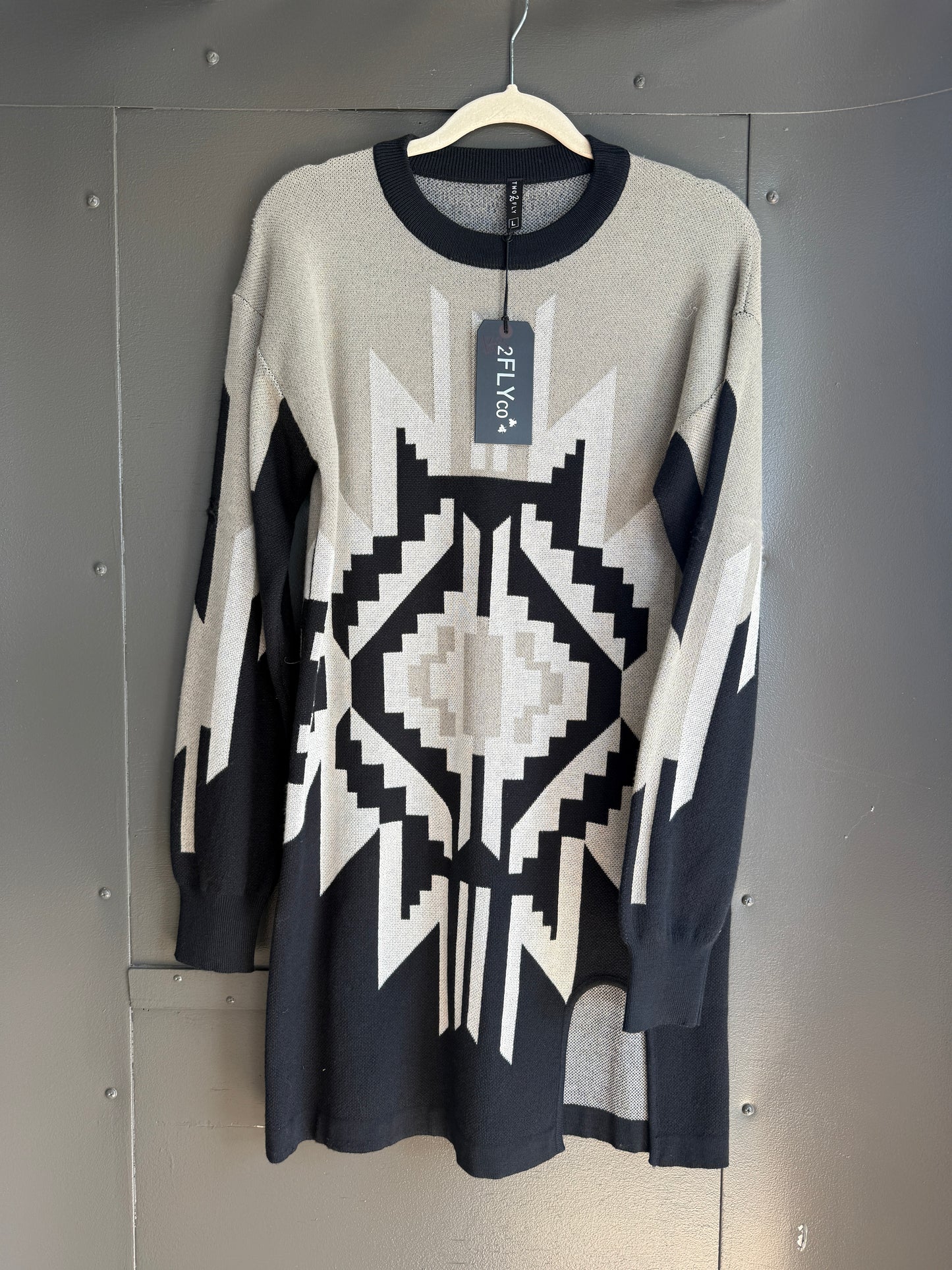 2FLY AZTEC SWEATER DRESS - SM & MED