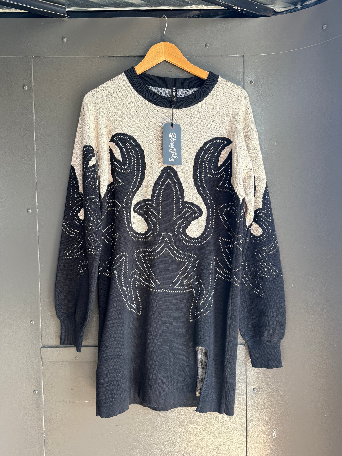2FLY BOOT STITCH SWEATER DRESS - MED