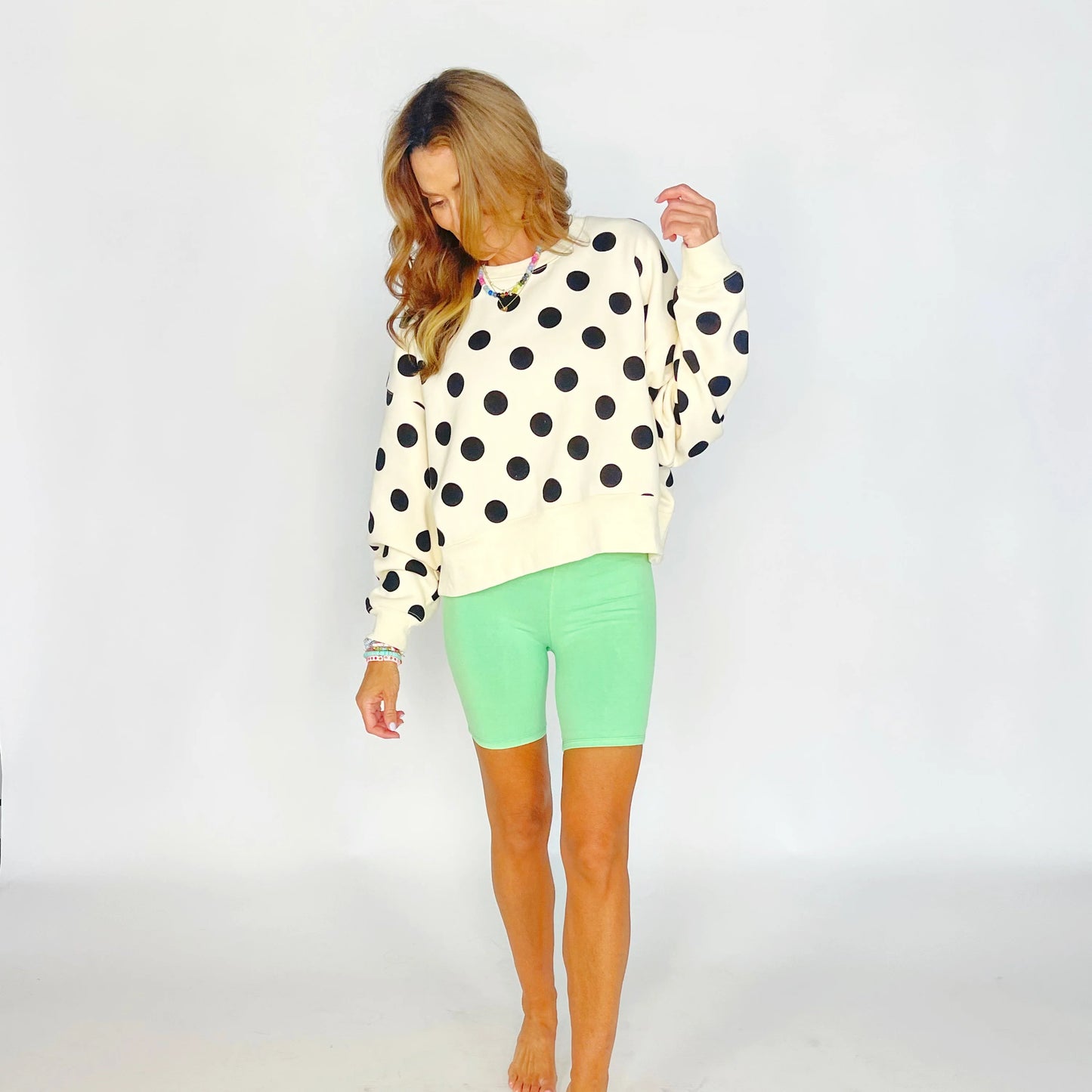 *PRE ORDER* Polka Dot Cropped Sweatshirt
