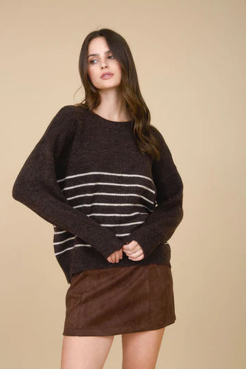 Mocha Stripe Pullover